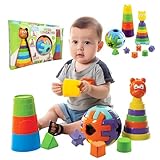 Brinquedo Educativo Montar E Empilhar Kit Brinquedos Didático Sensorial Para Crianças De 1 Á 3 Anos