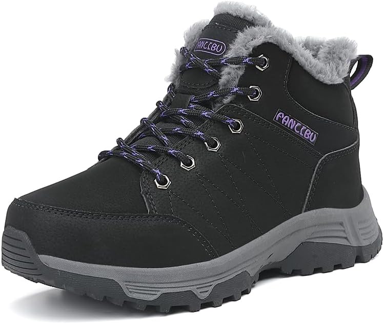 Women's Snow Boots Waterproof Winter Boot Walking Comfortable Hiking Outdoor Lace-Up Booties Fur Lined Outdoor Non-Slip Comfort Warm Work Boots Hiker Trekking Trail