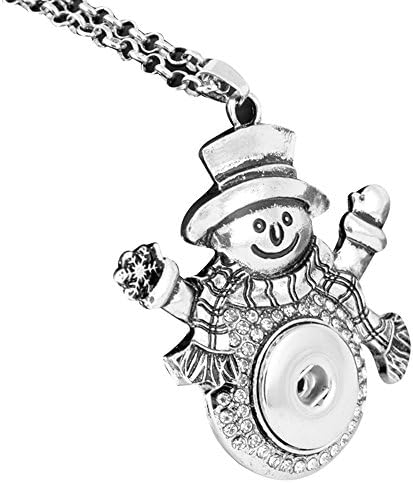 LOV*MOMENT Lovmoment Necklace Christmas Snowman Shape Snap Jewelry Pendant Necklace Accessory