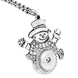 LOV*MOMENT Lovmoment Necklace Christmas Snowman Shape Snap Jewelry Pendant Necklace Accessory