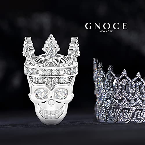 Image of GNOCE Skull Charm Bead Silver Pendant Dangle Charms fit Bracelet /Necklace Jewelry Gift for Women Men