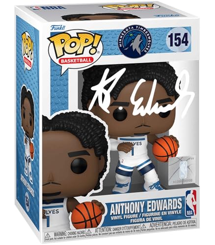 Anthony Edwards #154 Facsimile Signed Reprint Laser Autographed Funko POP! Basketball NBA: Minnesota Timberwolves Figurine with Protector Case