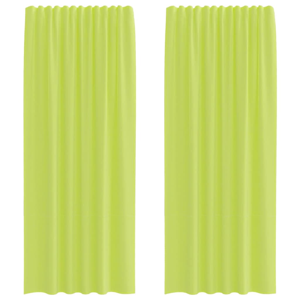 Rideaux en voile vert pomme 140 x 245 cm voilage tamisant avec passe-tringle lot de 2