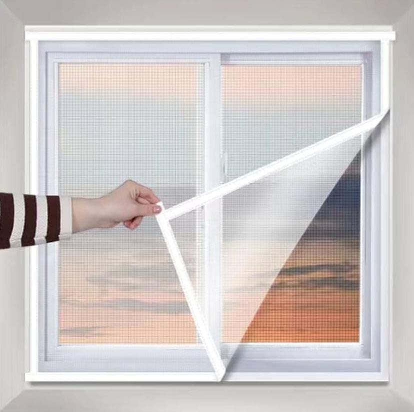 Priyank® Premium Window Net Pre - Stitched with adheshive Hook & Loop Tape for Complete Mosquito Protection for Our Home [ Colour - White ] Size: (2x4Ft)-image-35