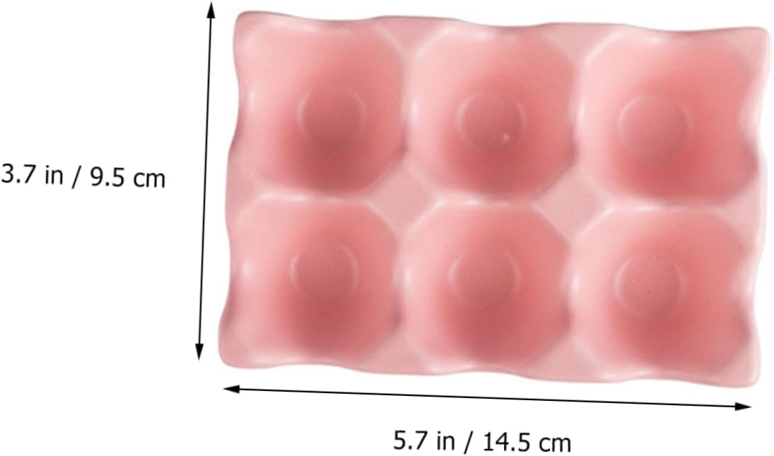 LIFKOME 2Pcs Ceramic Egg Holder for Refrigerator Practical Egg Storage Box with Non Slip Bottom Stackable Design for Safe Egg Organization to Eggs