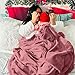 BEDSURE Kuscheldecke Flauschig Decke Fleecedecke - Wohndecke Warm Winter Weich, Sofadecke Kleine, Decke Couch Blanket, Wohn- & Kuscheldecken Kinder 130x150cm, Dunkelrosa