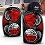 AmeriLite Black Replacement Brake Tail Lights Set For 02-07 Jeep Liberty SUV - Passenger (Right) and Driver (Left) Side