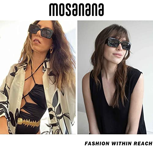 mosanana Trendy Rectangle Sunglasses for Women Men Model-Trimble2