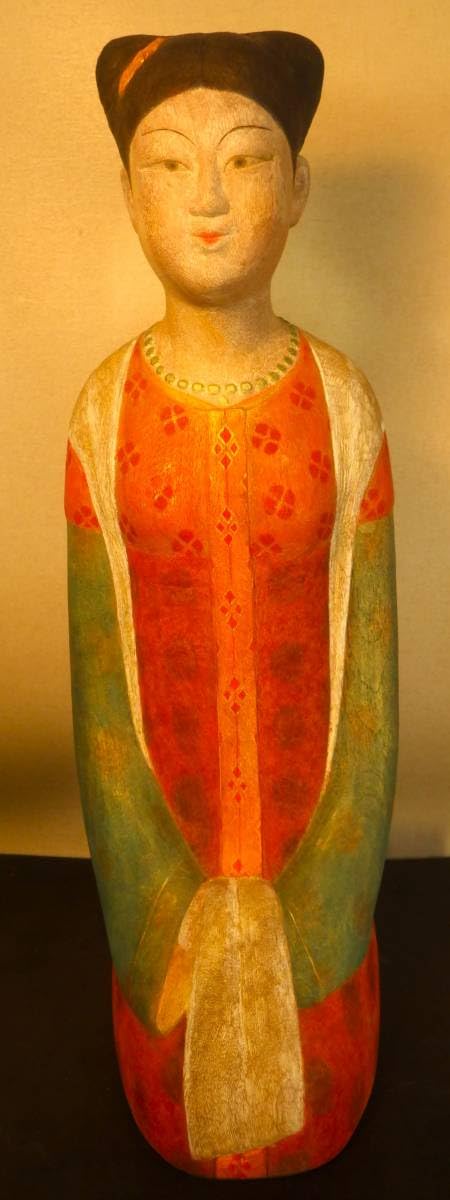 木像（天平美人） Amazon.co.jp: 仏教美術 木彫 彩色 『天平美人』 彫刻家 門井俊夫 日展