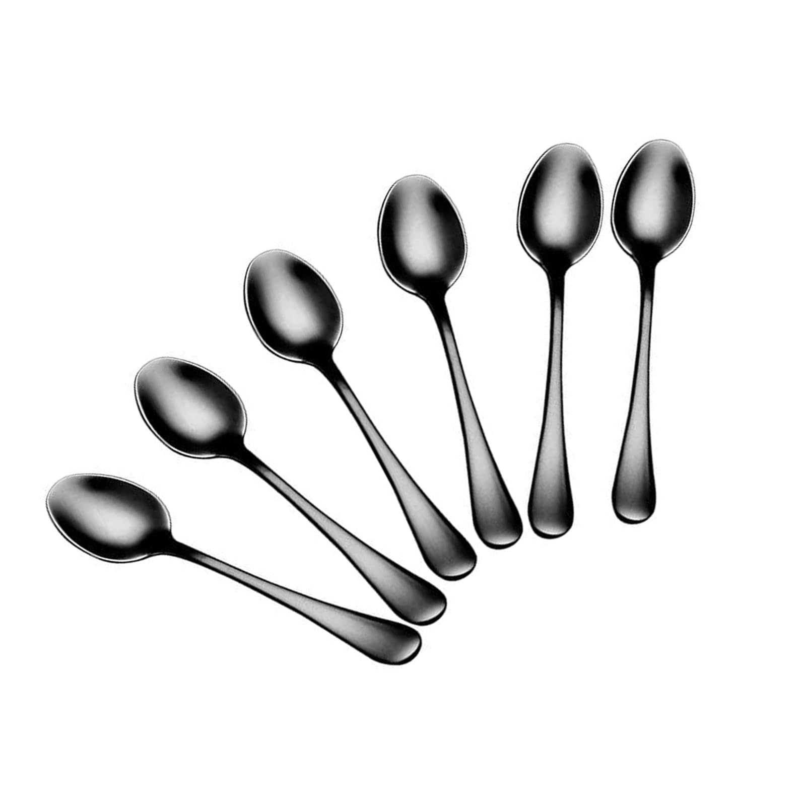 SHINLHUA Of 6 Smooth Stainless Steel Small Coffee Spoons Tiny Espresso Dessert Spoon for Beverages Ice Treats and Baking Need Dessert Spoons