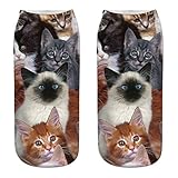 UJSQNDG Calcetín Navidad Chimenea Baratos Mujer 3D Novedad Crazy Funny Calcetines de tobillo Lindo colorido Cartoon Calcetines de corte bajo 2PCS Medias Negras Niña 2 Años