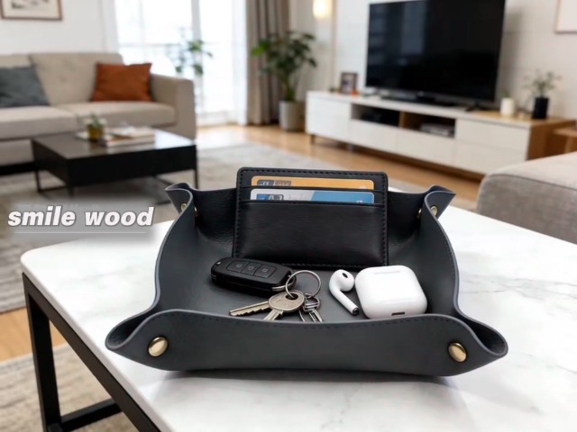 Amazon.com: 4 Pack Valet Tray PU Leather Jewelry Tray for Women