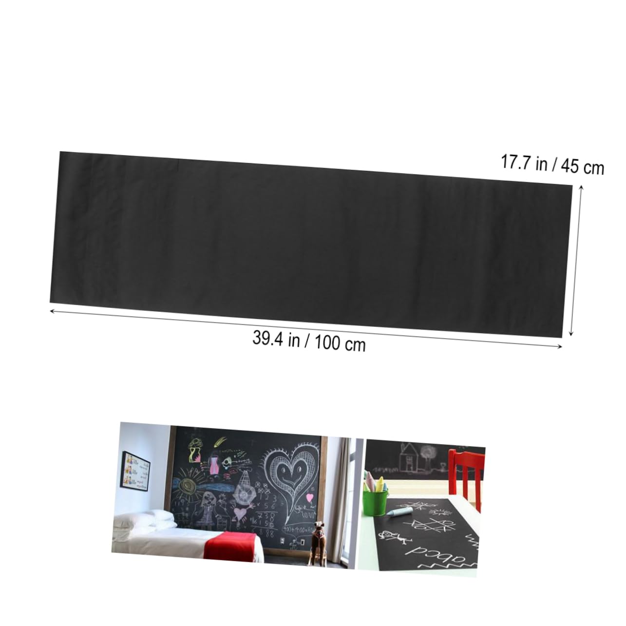 STOBOK 3pezzi Adesivo Lavagna Nera Rimovibile Con Gessetti Facile Da Installare Adesivo Murale Per Decorazioni e Progetti Fai Te Risparmia Spazio Senza Residui Di Colla