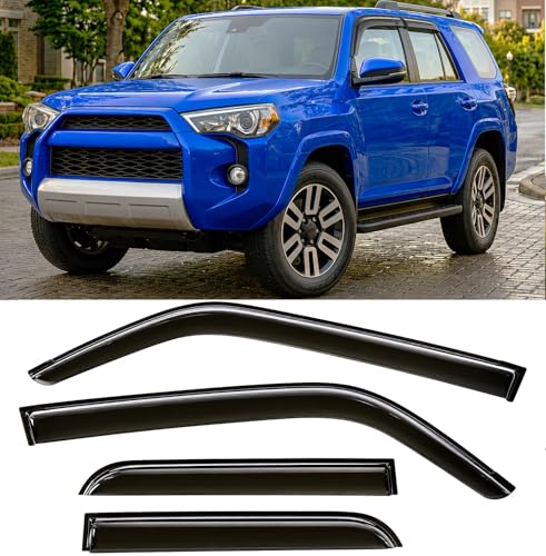 Image of 2010-2024 Tape-On Rain Guards for Toyota 4Runner Side Window Visor Deflectors Extra Thick Vent Shade Protector