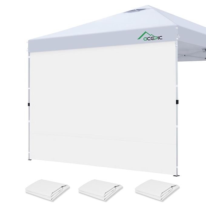 ACEPIC 10x10英尺快开帐篷侧墙，210D聚酯防水，白色