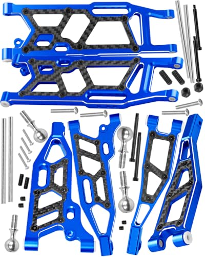 RCHuiWow RC Suspension Arms Upgrades Part for 1/8 Kraton (V4&V5)/Outcast/Notorious/Talion 6S BLX,1/7 Big Rock 6S BLX,Alloy Aluminium Front & Rear A Arms w/Pivot Balls,6pcs,Navy Blue