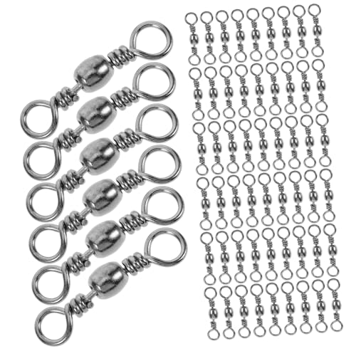 TOGEVAL 100 Piezas Conector De Línea De Pesca Manos Carretes De Pesca Señuelos Bajos Anzuelos De Pesca Equipo Cangrejo De Río Giratorio De Pesca Rodante Cable Black Acero De Alto Carbono
