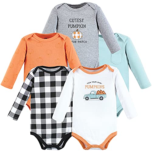 Image of Hudson Baby baby-boys Cotton Long-sleeve Bodysuits 5-pack