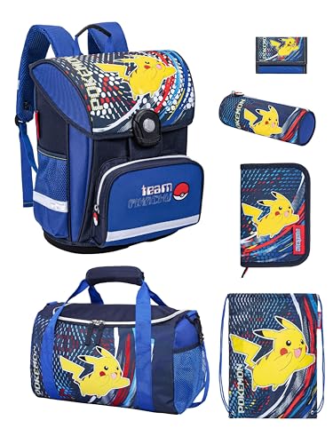 Pokemon Schulranzen Set mit großer Sporttasche für die 1. bis 4. Klasse -...