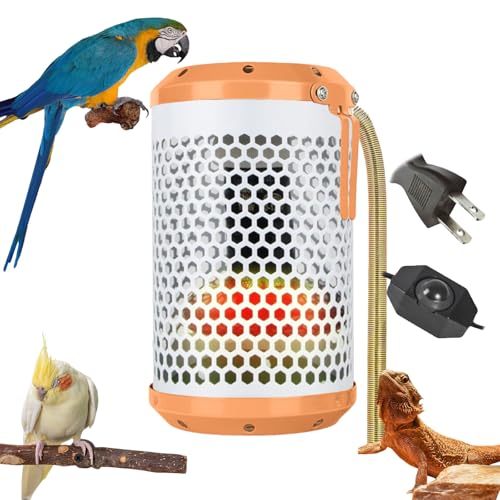 保温電球カバー付 鳥ヒーター 100W 暖房器具 安全防護設計 インコ とり暖寄りそいヒーター 爬虫類、両生類、アフリカ灰オウム、ハムスター用、コザクラインコ 、オカメインコ 、サザナミインコ 、桜文鳥 、セキセイインコ用 (オレンジ)