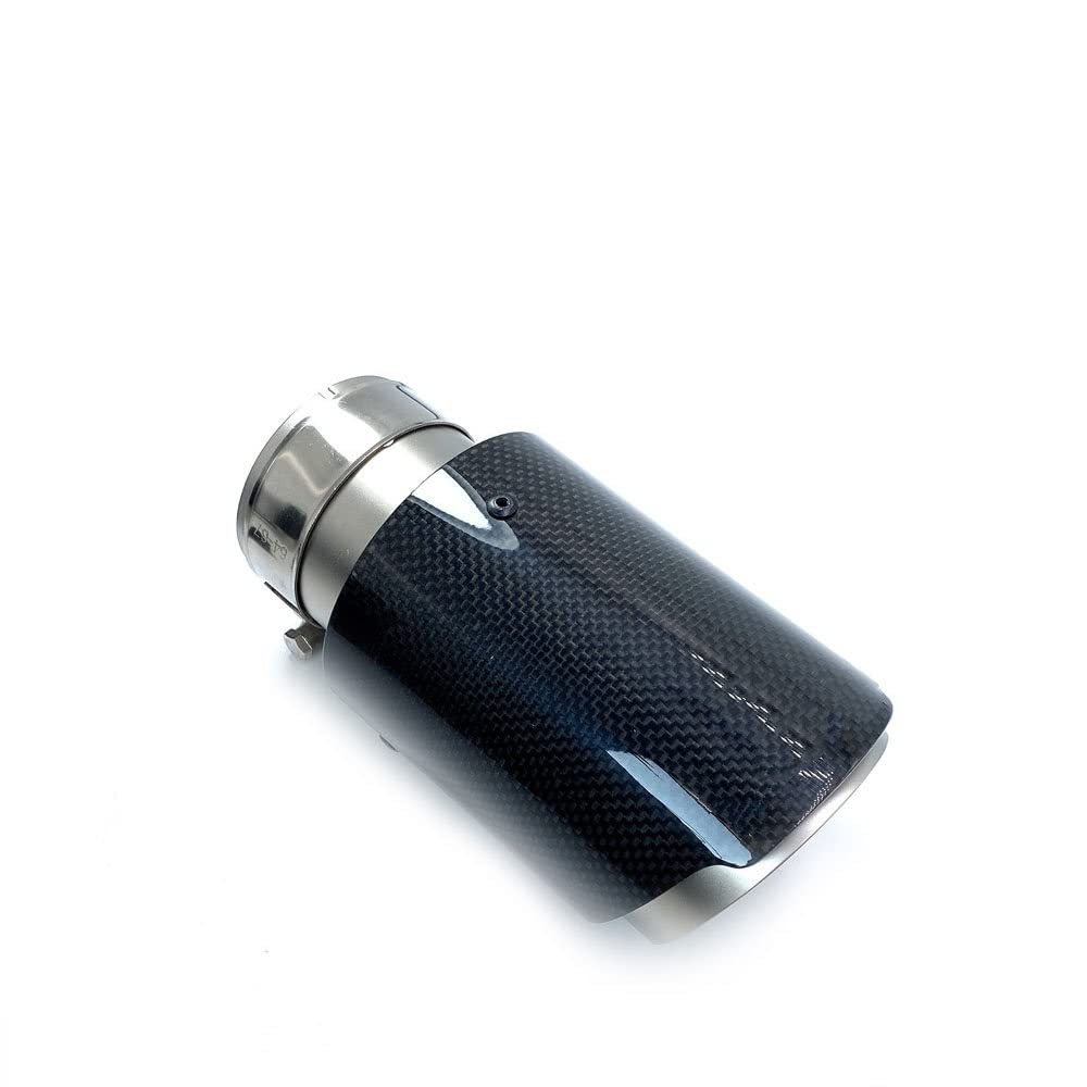Auto Accessori 1 Pz Lucido Sistema Di Scarico In Fibra Di Carbonio Marmitta Tubo Punta Universale In Acciaio Silenziatori Coda Gola (Size : 67 IN 101 OUT)