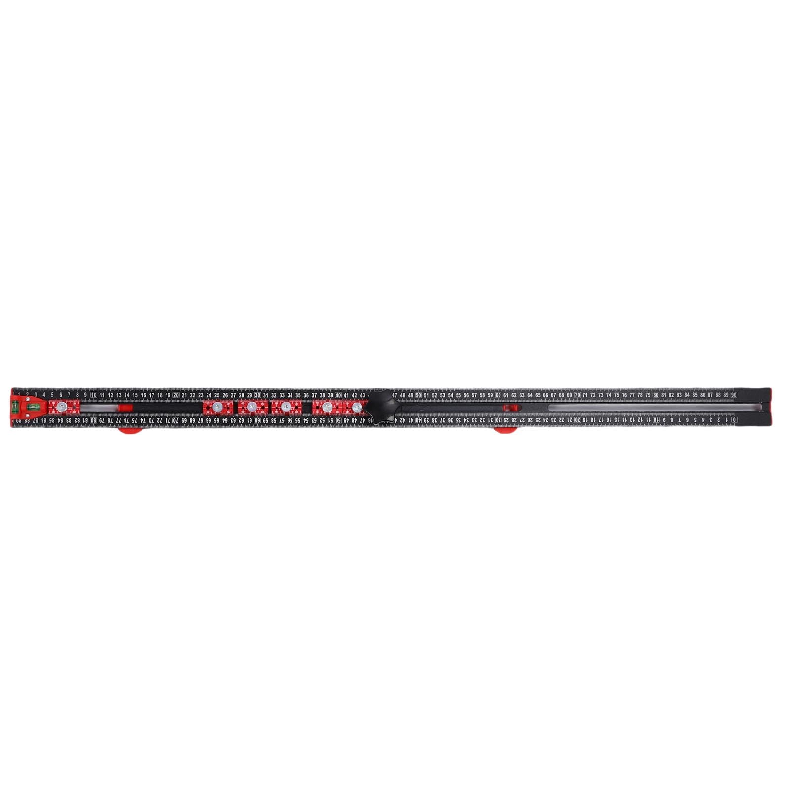 FTVOGUE Regla de Posicionamiento de Perforación, Cuadrado en T Ajustable de Aleación de Aluminio de 90 Cm con 2 Niveles de Burbuja y 6 Controles Deslizantes, Regla de Medición de Marcado de Múltiples