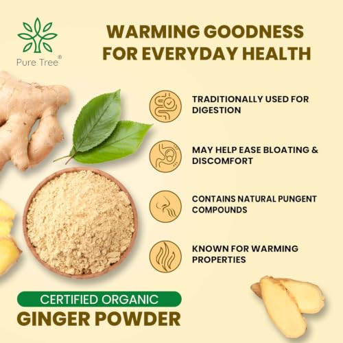 Image of Pure Tree Certified Organic Adrak Powder | 5 Kg / 5000 g | Sonti Dry Sonth Powder - Saunth | Allam Powder Ginger Powder For Cooking | Gluten Free Sukku Podi