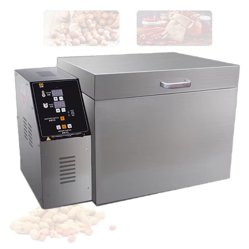 Tostador de granos de café, máquina eléctrica de tostado de nueces, temperatura y temporizador ajustables, horneado uniforme, construcción de acero inoxidable, para nueces de café, anacardos tipo 10