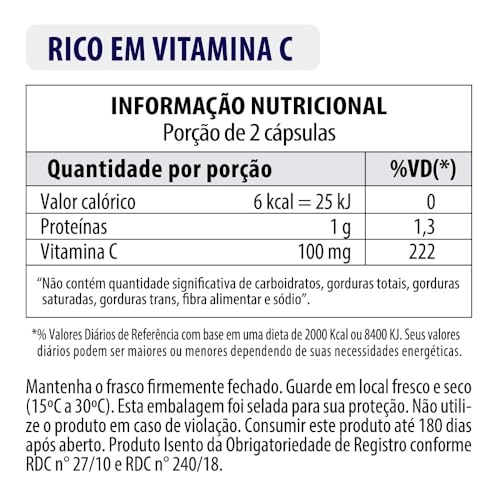 Colágeno Hidrolisado 1.000mg com Vitamina C Vitgold - 100 cápsulas