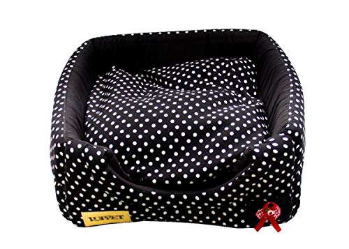 Cama Iglu e Toca Para Cachorro Luppet Luxo Preto Poa G