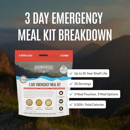 Image of by Chuck Norris Roundhouse Provisions 3 Day, 26 servings Emergency Meal Kit, Grab-and-Go, Premade, Disaster Prep, Hiking, Survival, Adventure, Camping Food, 25 Year Shelf Life.