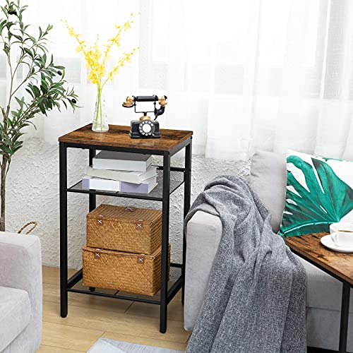 HOOBRO Hoge bijzettafel, industriële telefoontafel, slank nachtkastje, bank-bijzettafel, met 3-laags opbergplanken, smal… - Image 5