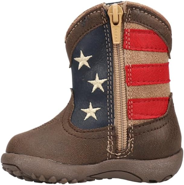 Roper Infants Cowbabies American Patriot Boot, Brown, 1
