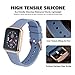 WOCCI 18mm Silicone Watch Band with Rose Gold Buckle, Soft Rubber Replacement Straps with Quick Release (Harbor Blue)