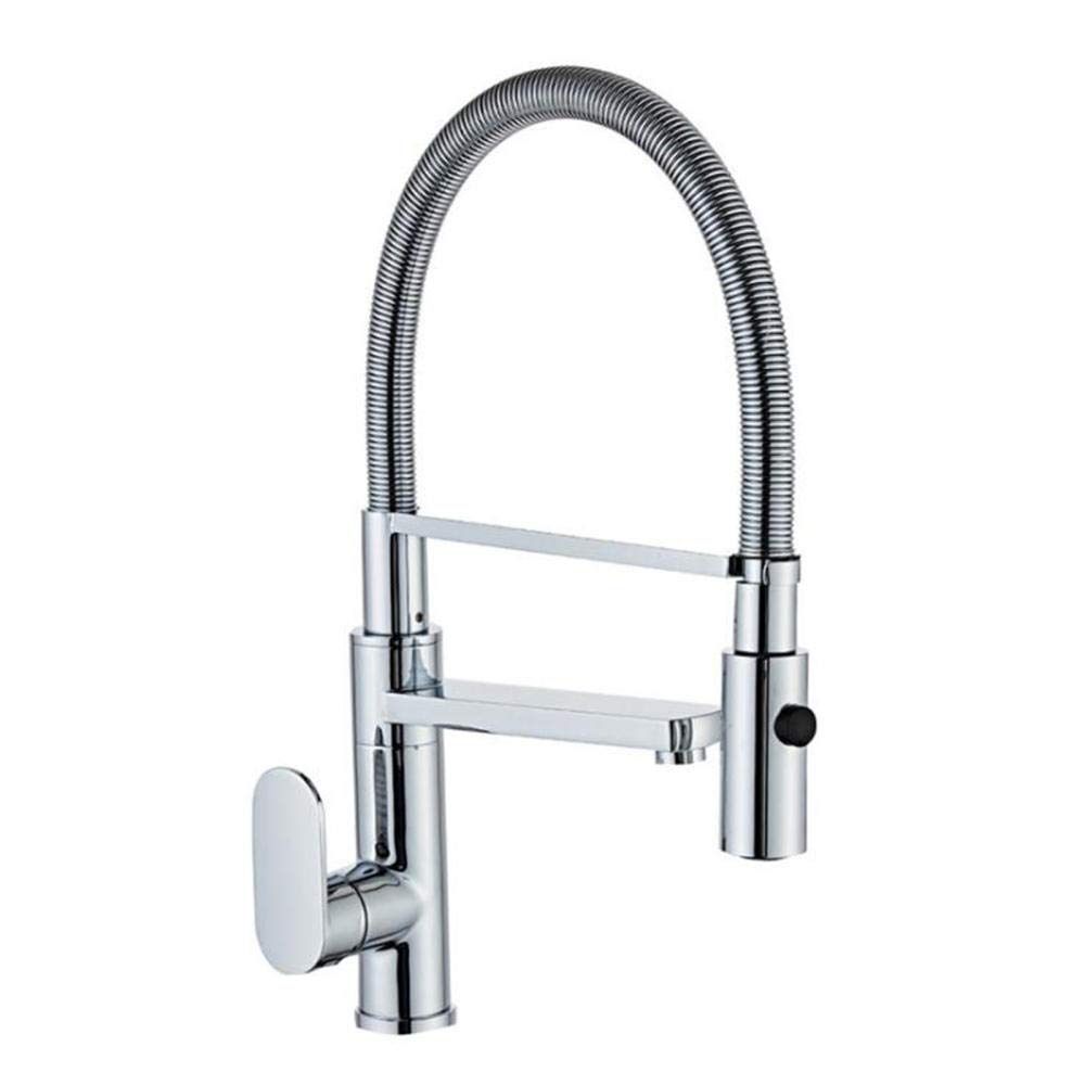 ZYCHSJXA Kitchen Taps 3 Way Sink Mixer Tap Brass Pull-Out Faucet Spring Swivel Water Purification