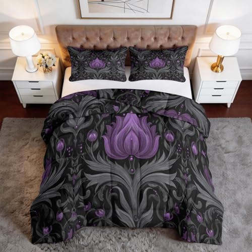 WHUOEUCO Edredón Relleno Nórdico Cama 180 240x260 cm Enredaderas Florales Abstractas Edredon Acolchado Estampado 3D, Edredón 4 Estaciones Microfibra Hipoalergénico Suave para Niños y Adultos