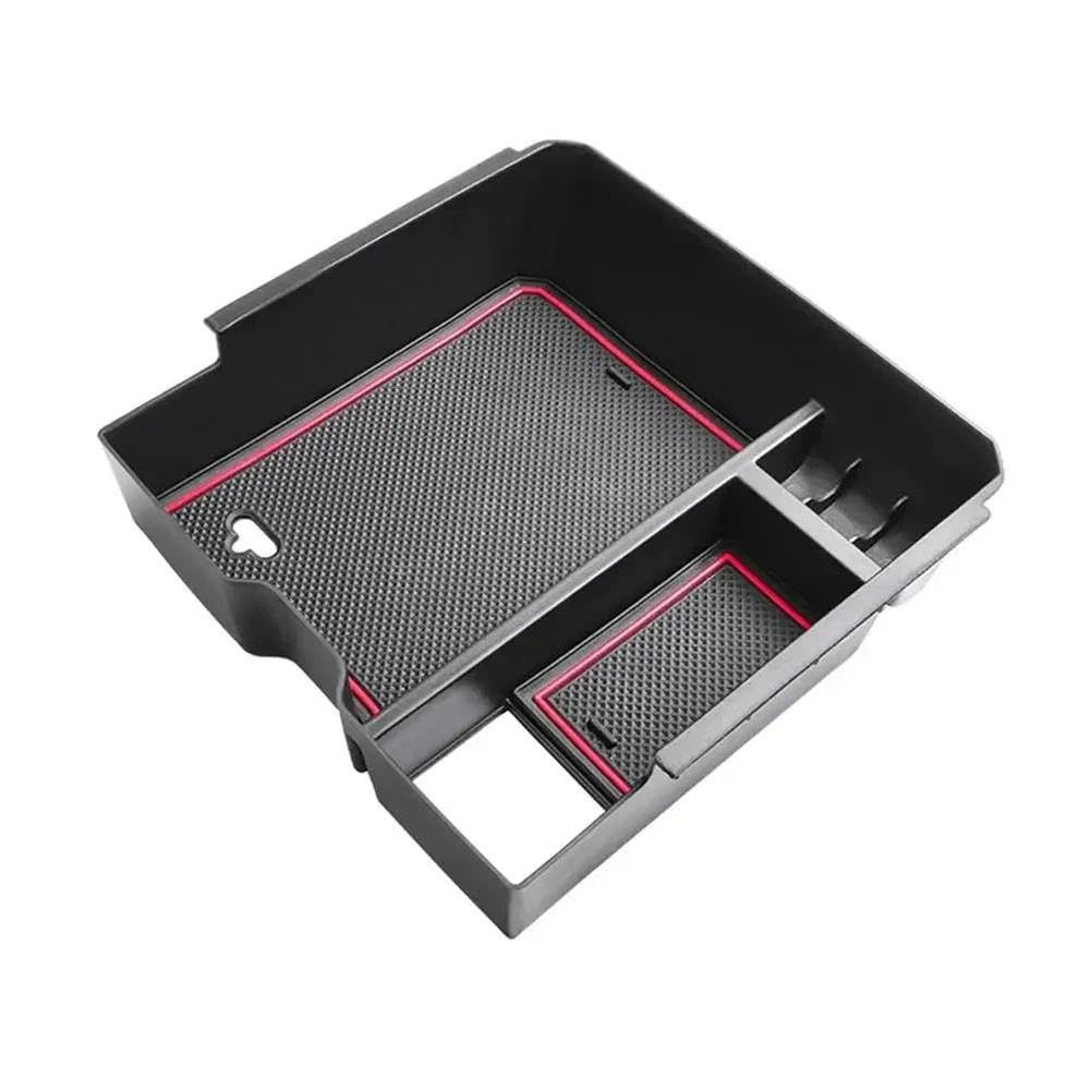 BERTDCX Car Armrest Storage Box Tray Console Organizer Holder For Ford Ranger 2024 Car Parts(Red)
