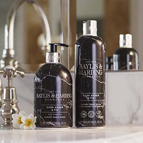 Image of Baylis & Harding Elements Dark Amber & Fig Luxury Body Wash, 500 ml (Pack of 1) - Vegan Friendly