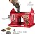 Kingsyard Bird Feeder for Outdoors Hanging, Dual-Use Metal Mesh Wild Bird Feeders with Seed Tray & Weatherproof Roof, 3 lbs Large Capacity, Red