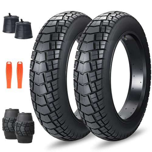 WEEROCK Fatbike-Reifen 20 x 4,0 Zoll Elektrisches Bike Fat-Reifen Schwerlast -Verschleißfester E-Bike-Reifen faltbar All-Terrain-Reifen mit Schläuchen (20x 4,0 Zoll(2 Reifen+2 Schläuche))