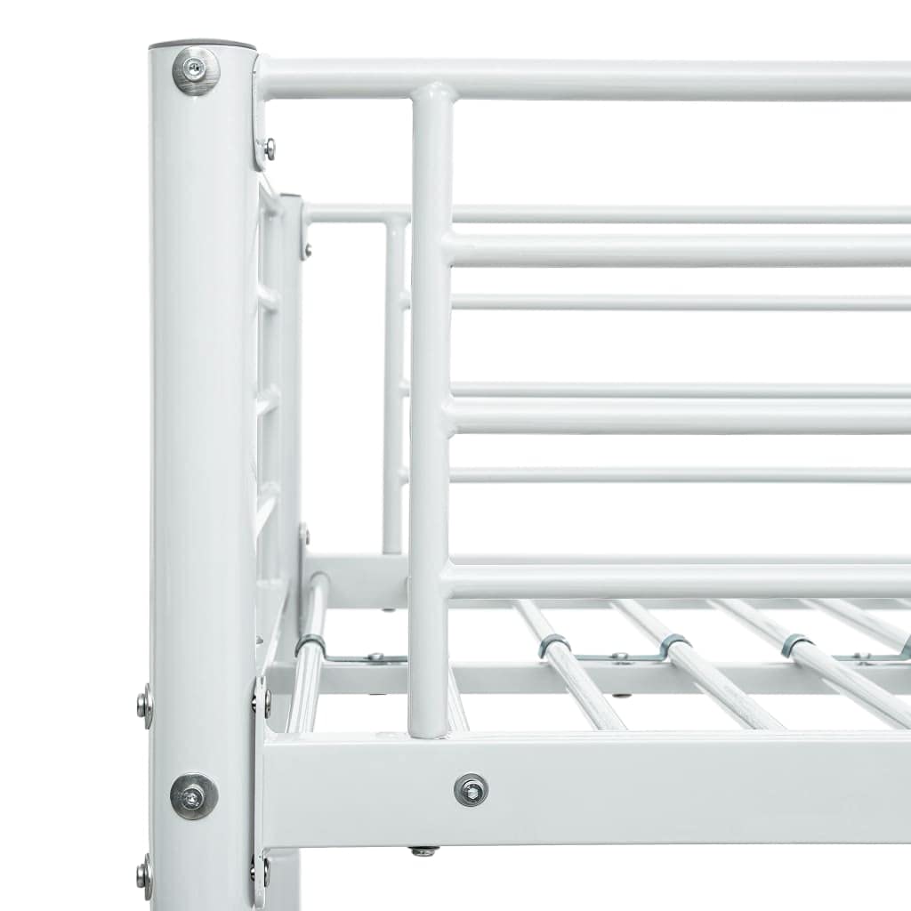 Homgoday literas Juveniles,Estructura de litera de Metal Blanco 140x200 cm/90x200 cm para niños, Adolescentes, Adultos, fácil de Montar