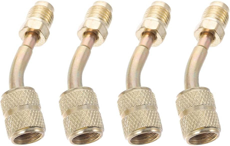 FAVOMOTO 4pcs Refrigeration Hose Adapter Charging Adapter for Air Conditioning Refrigeration Service Precision Threading for Leak Performance Compatible Units