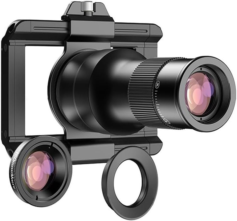 Phone Camera Lens Kit, 2-in-1 Aluminum Phone Camera Lens Kit Phone Lens Attachment with 6x Zoom and Dual-Purpose Macro Enhancement