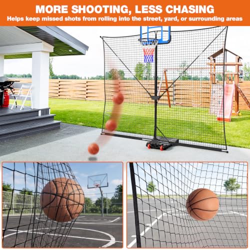 SPOYNAL 10x8FT Basketball Return Backstop Net, Hoop Rebounder by SPOYNAL - Image 2