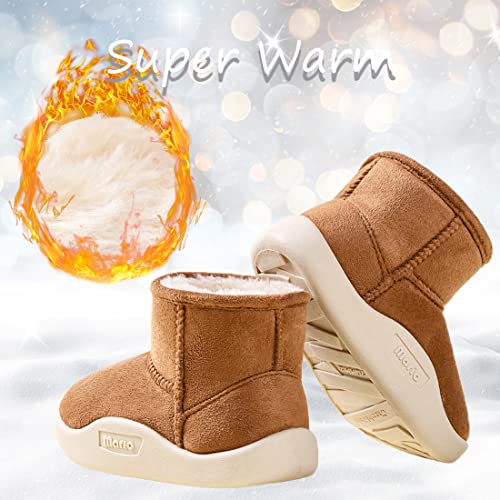 Fiedaz Kids Boys Girls Winter Snow Boots Toddler Plush Fur Lined Non-Slip Boots Warm Suede Soft Boots2