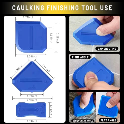 Image of Silicone Caulking Tool Kit Stainless Steel Grout Removal Tool 4 in 1