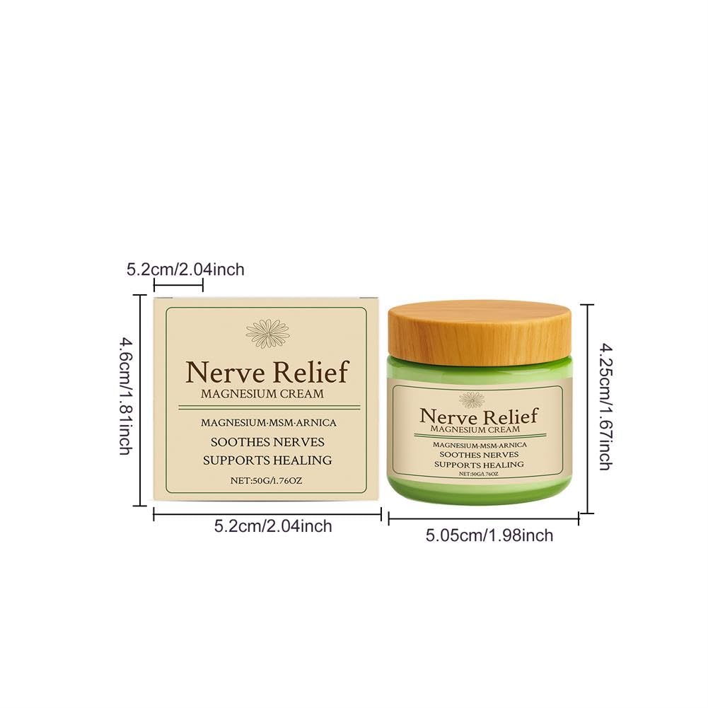 Total Relief Magnesium Cream - Nerve Relief Magnesium Cream with MSM & Arnica,Total ReliefCream for Muscle Relaxation, Soothes Nerves & Daily Soothing Support, Deep Hydration,50g/1.76oz — view 9