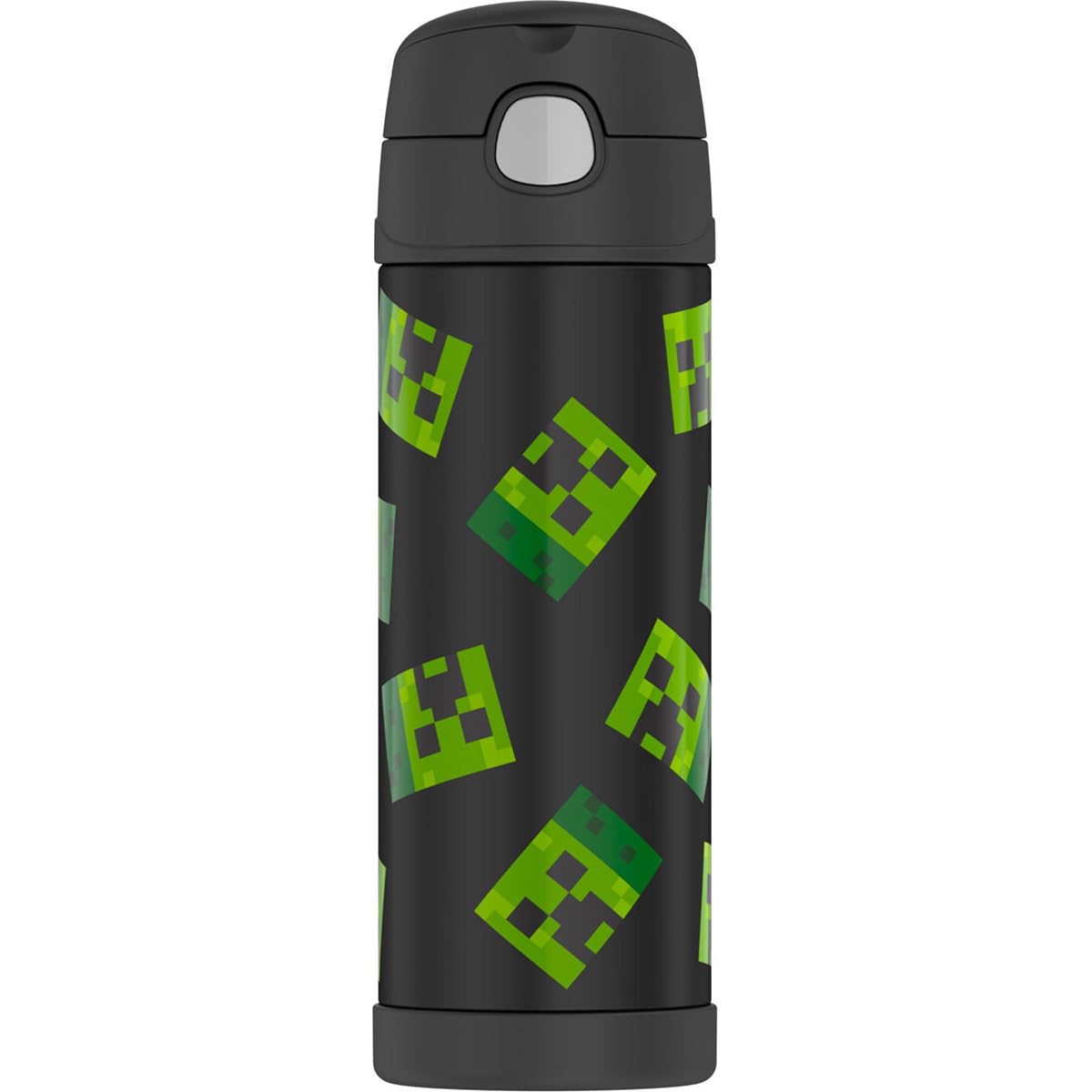 THERMOS FUNTAINER - Botella de acero inoxidable aislada al vacío de 473 ml con tapa de boquilla ancha, color verde