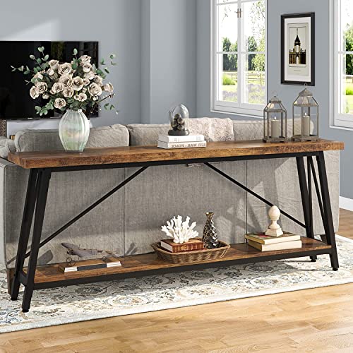 Image of TEKAVO Engineered Wood Console Tables for Living Room | Entryway Table | 120 Cm Long | Rustic Color | Long Narrow Hallway Table /DIY