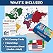 BrightenKidz World Flags Flashcards, 245 Countries Flags, Geography Game with World Map - Educational Games for All Ages, Family, Adults, Classrooms & Homeschool, Gift for Teenage